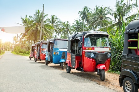 76537448 - tuktuk taxi on road of sri lanka ceylon travel car